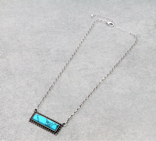 Western Bar Stone Necklace