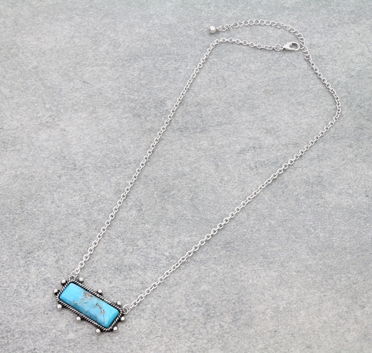 Ball Bar Hand Stone Necklace