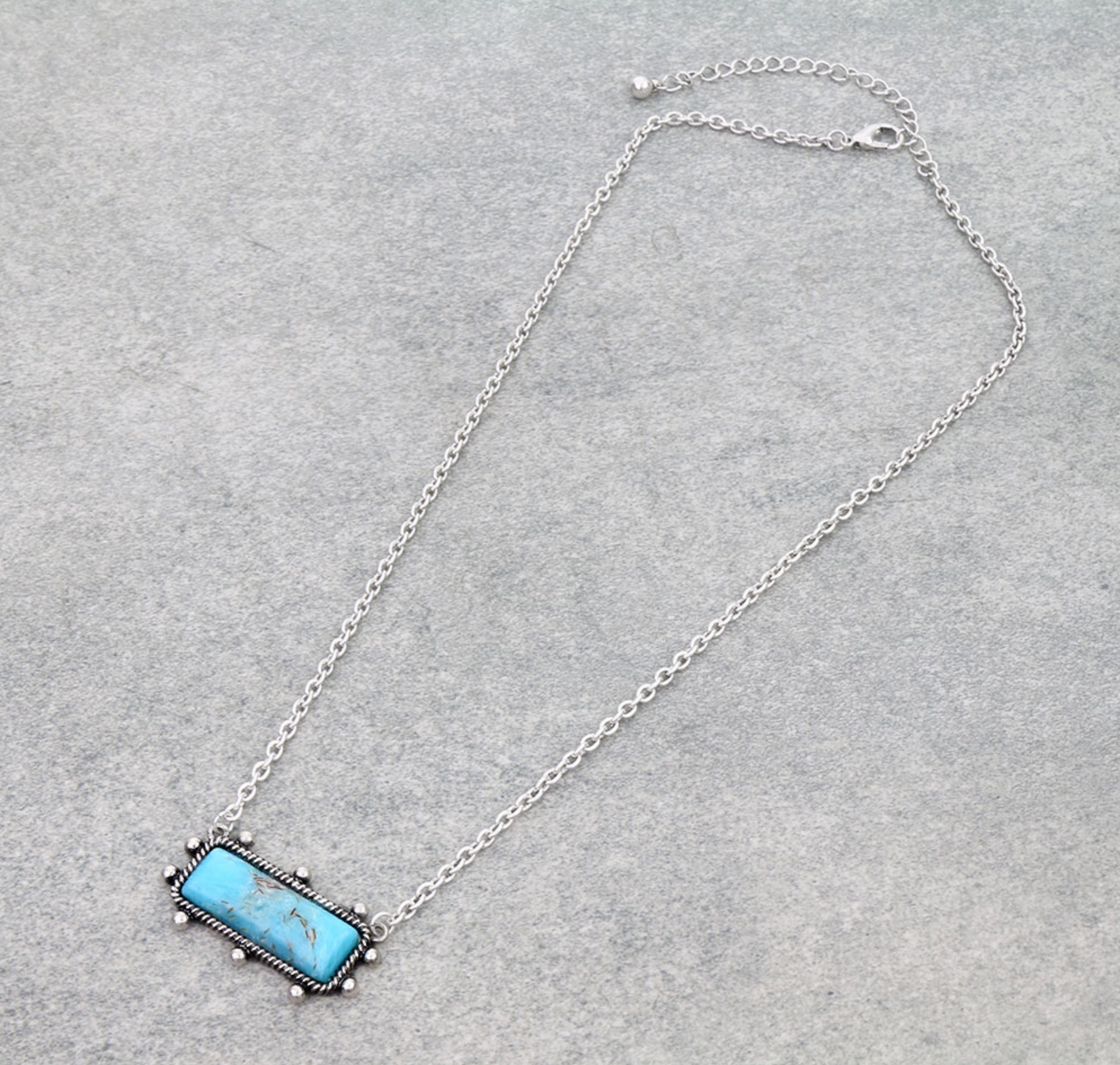 Ball Bar Hand Stone Necklace