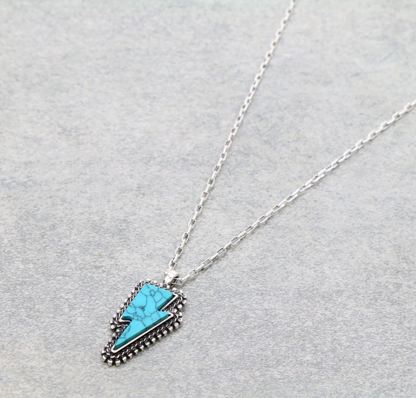 Western Hand Craft Stone Lightning Necklace