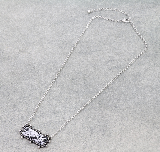 Ball Bar Hand Stone Necklace