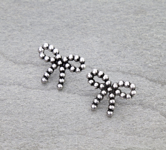 Bubble Bow Stud Earrings 